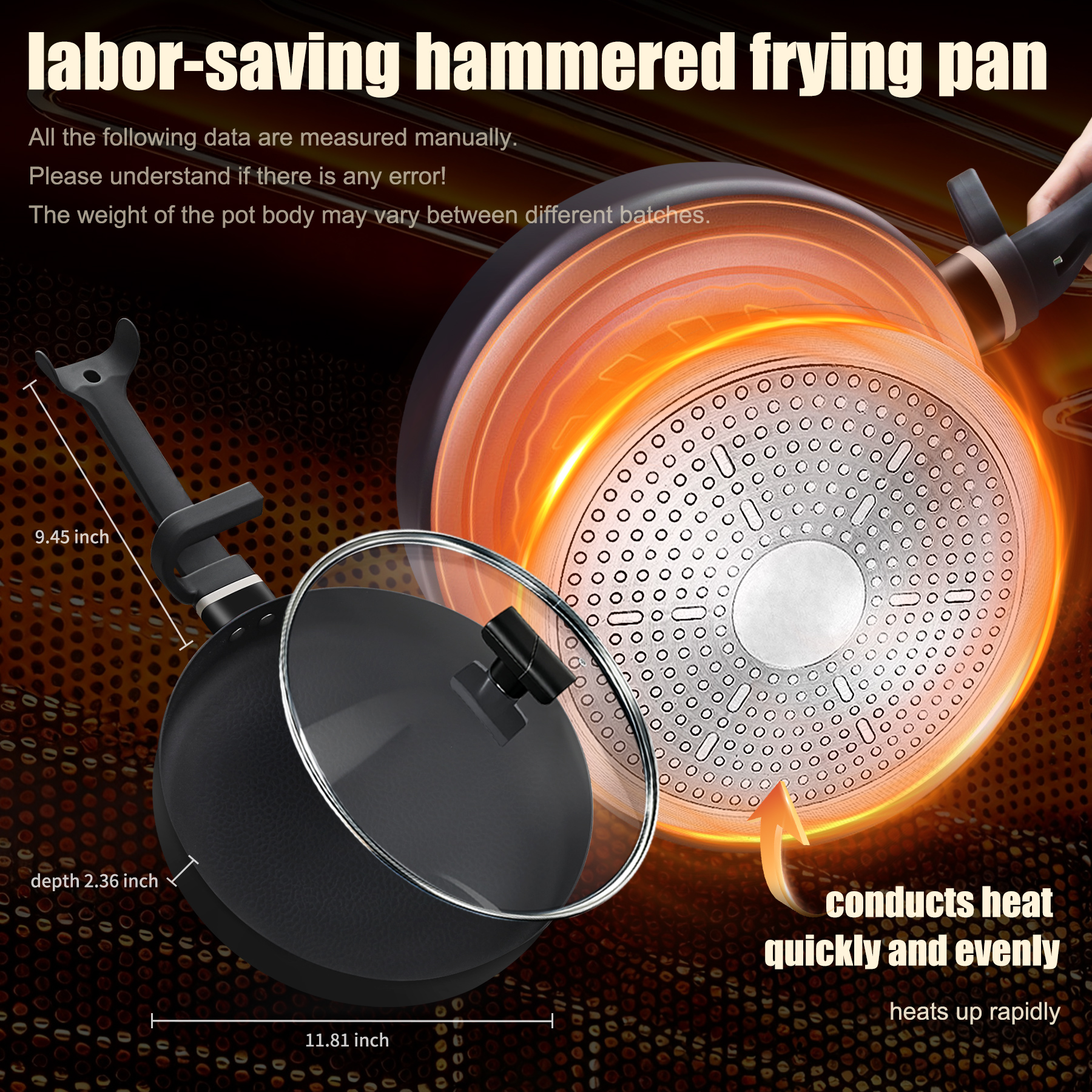 Skillets/Saute Pan(Titanium ceramic non-stick PFOA- Free)