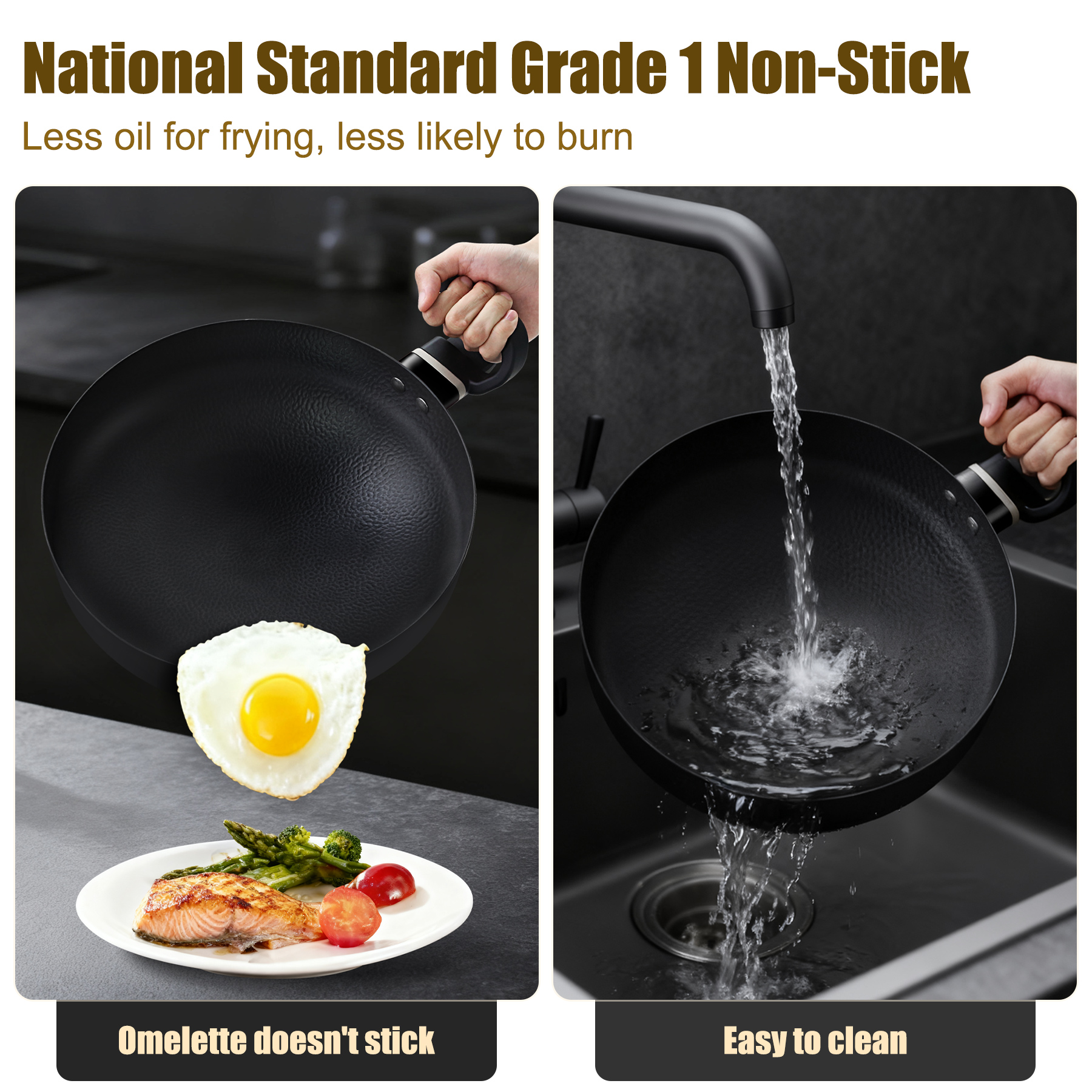 Skillets/Saute Pan(Titanium ceramic non-stick PFOA- Free)