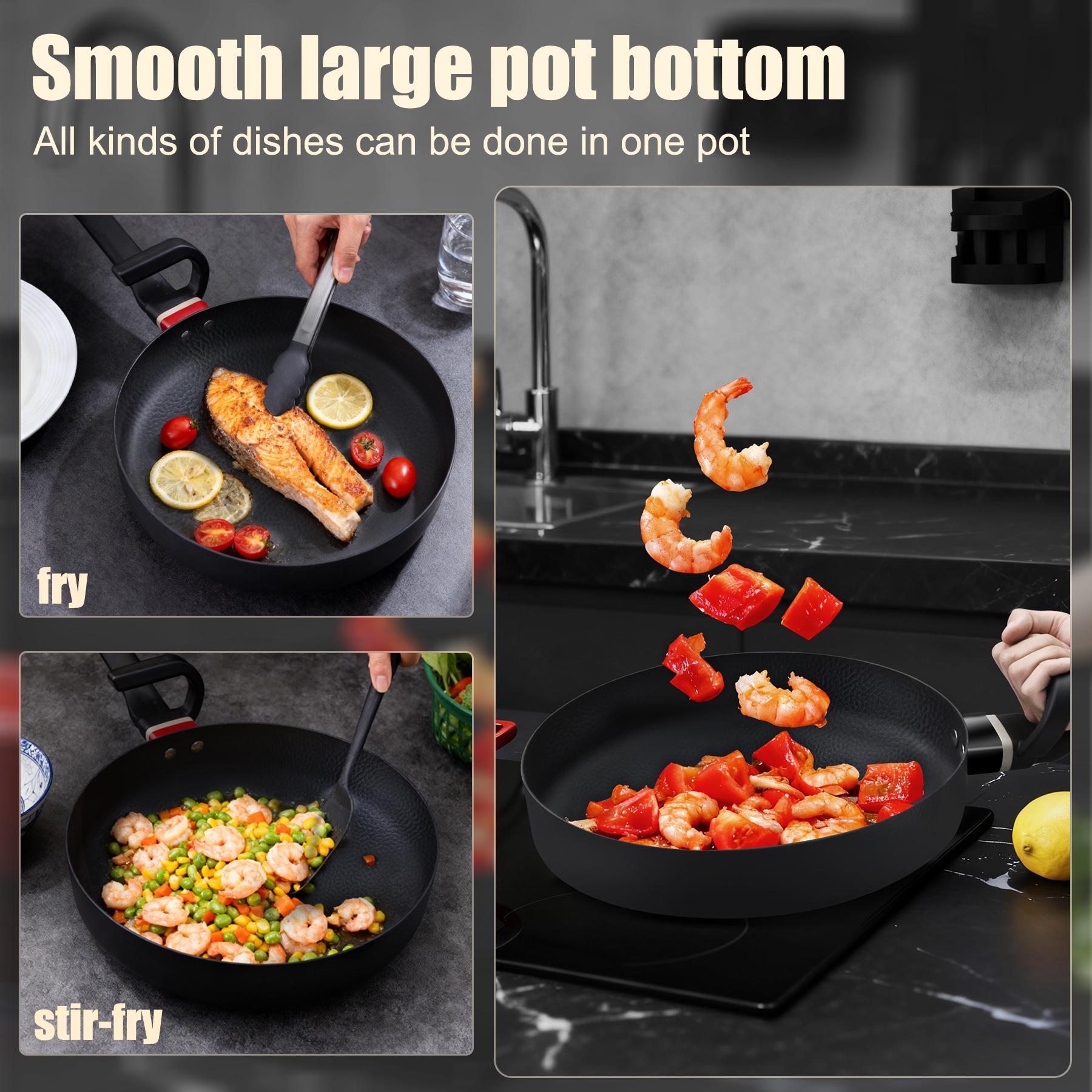 Skillets/Saute Pan(Titanium ceramic non-stick PFOA- Free)