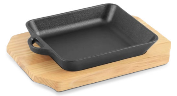 Single ear square plate (Oak)