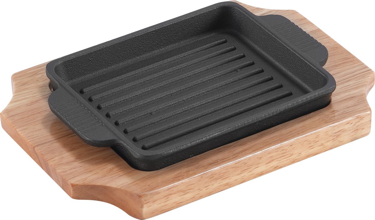 Striped Square Plate (Oak)