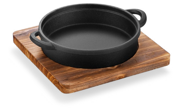 Wooden pan with two ears